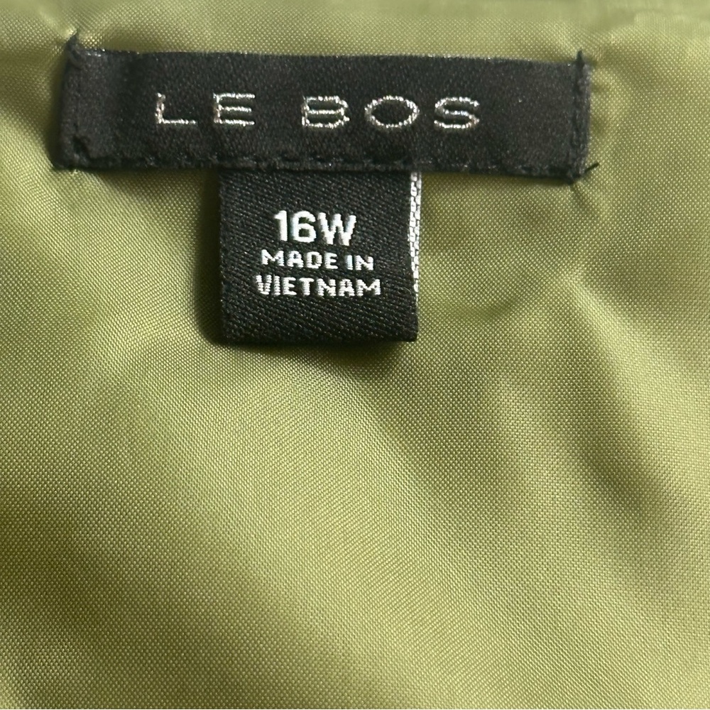 Le Bos Olive Green 2 pc Sleeveless Dress with Bolero Top -Women’s Plus Sz 16W - Picture 5 of 16